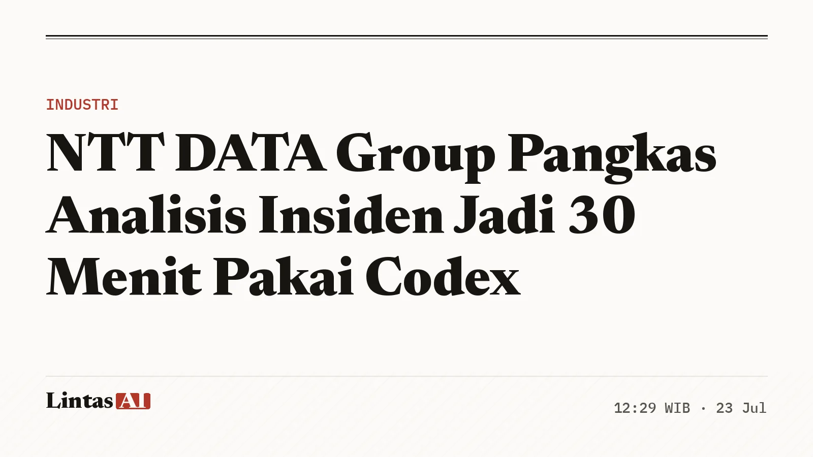 Ilustrasi otomatisasi analisis insiden dengan Codex dari OpenAI