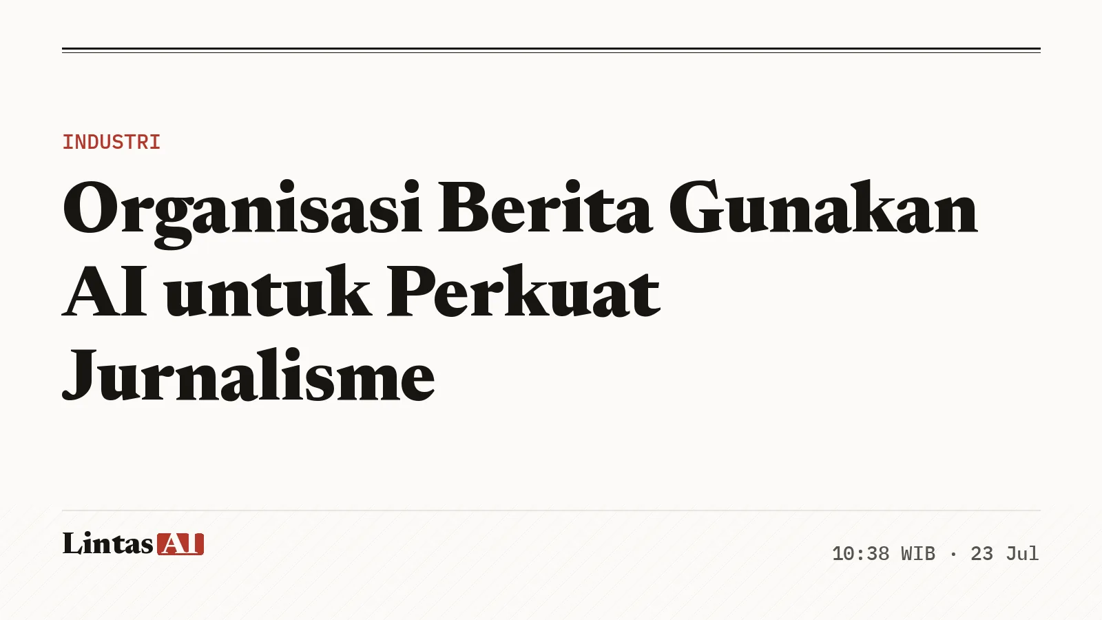 Ilustrasi pemanfaatan AI di ruang redaksi untuk mendukung kerja jurnalis.