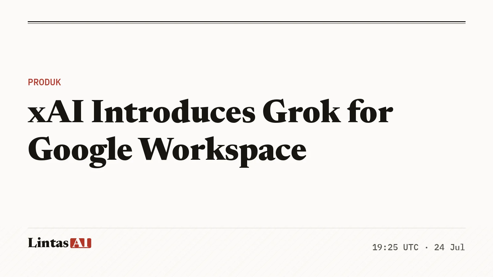 Grok add-on sidebar in Google Workspace